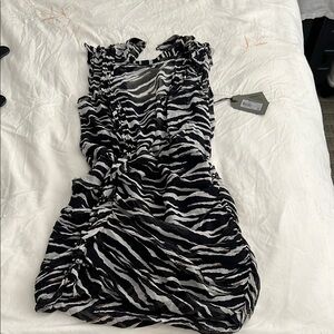 ALL SAINTS NWT Stylish Zebra Print Mini Dress